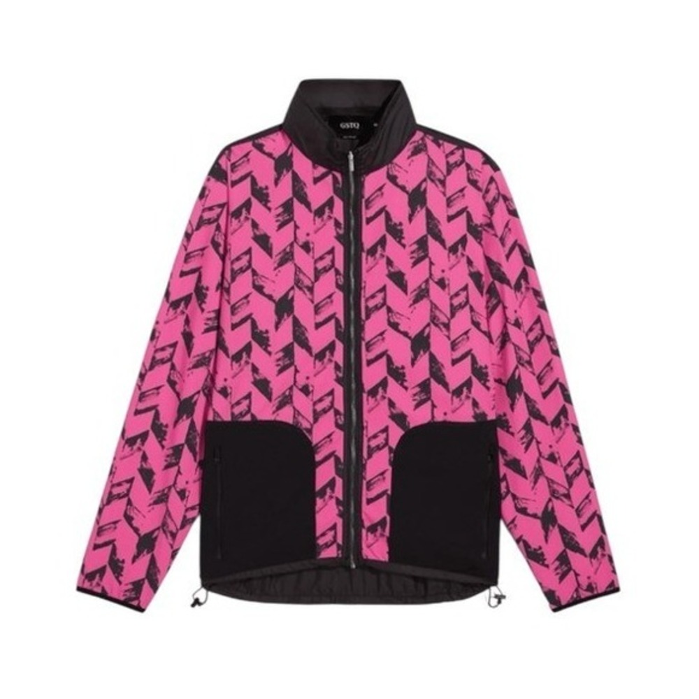 GSTQ Reversible Jacket Pink Black Herringbone‎ Men's XS / Woman's L
